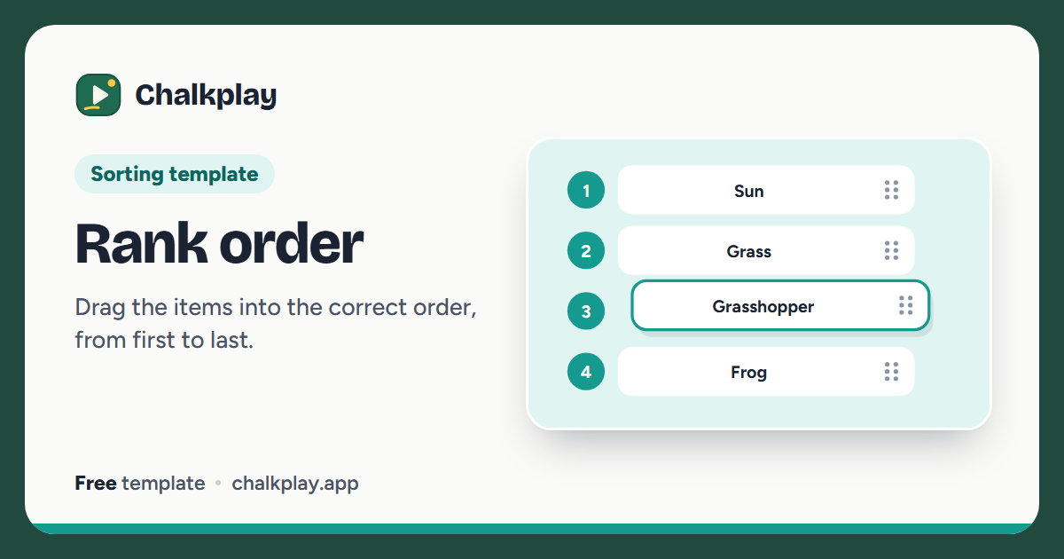 Rank order maker: free sequencing activities · Chalkplay